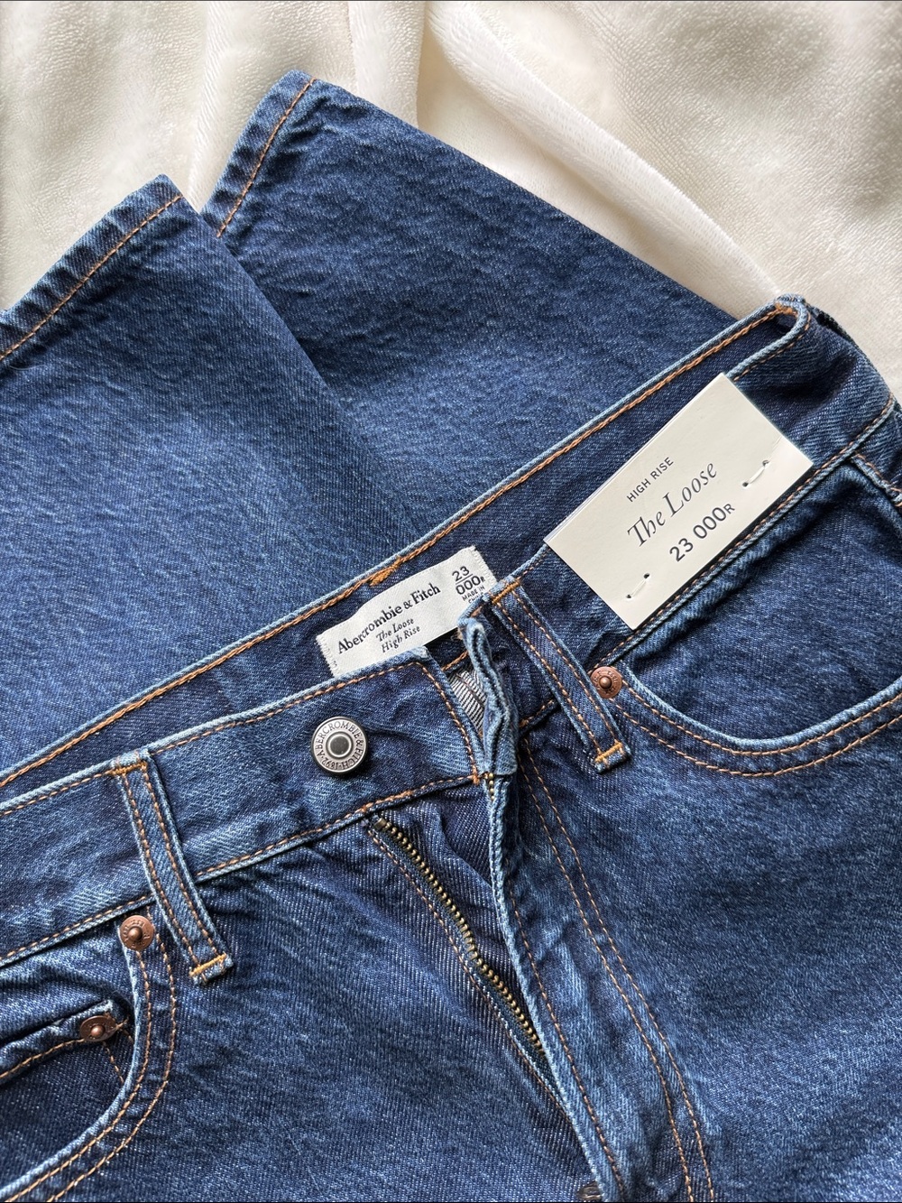 Abercrombie & Fitch Dark Blue High-Rise Loose Jeans